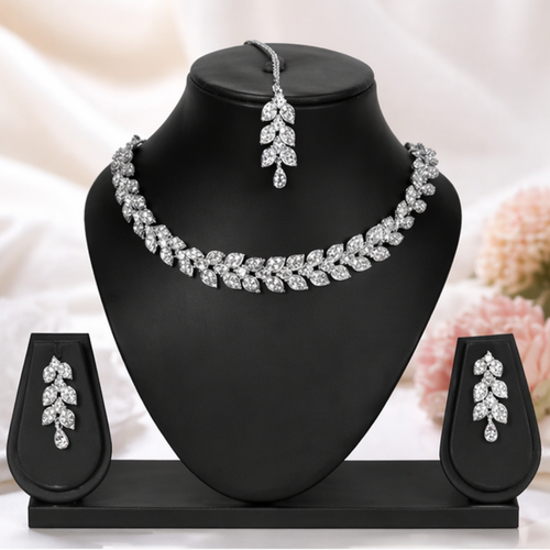 Rhodium Plated Jewellery Set White Austrian Diamonds for women and girls